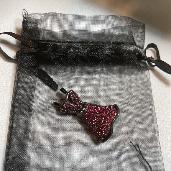 Swarovski crystals pin brooch dress pink silver - Picture 8 of 8